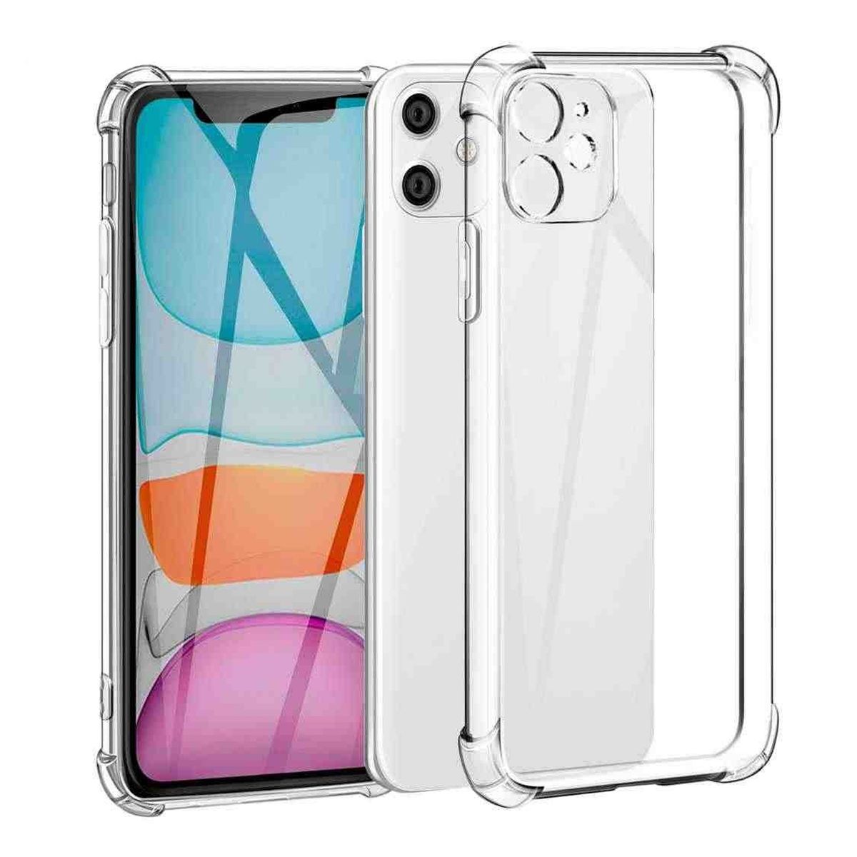 GENERICO - Carcasa Para iPhone 11 Transparente Antigolpe con Proteccion en Camara