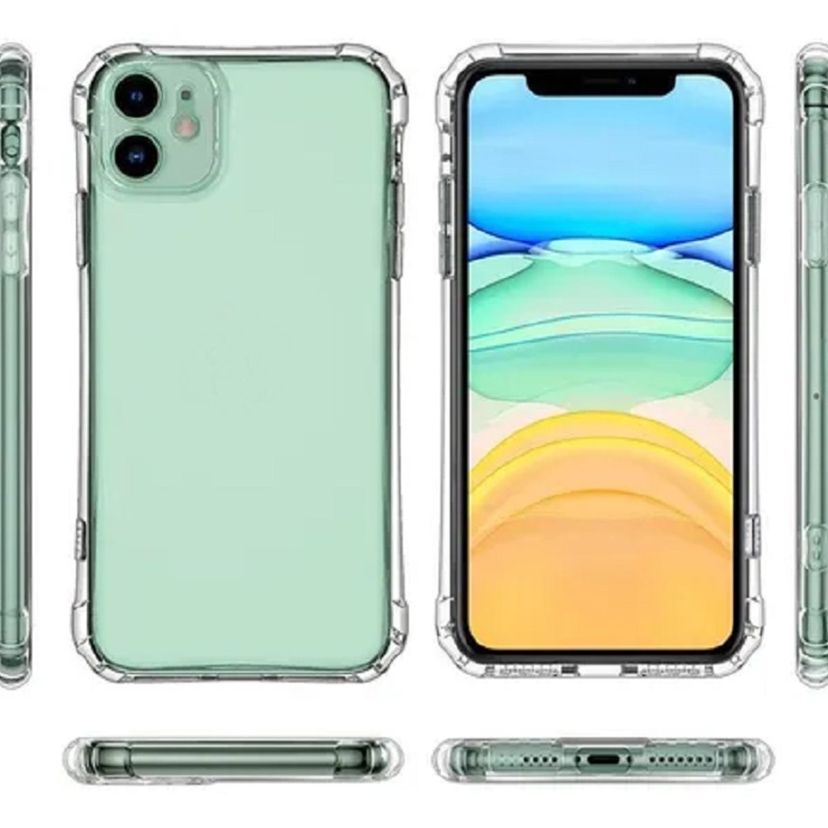 GENERICO - Carcasa Para iPhone 11 Transparente Antigolpe con Proteccion en Camara