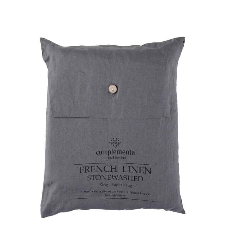 COMPLEMENTA HOMEDESIGN - Cubreplumón Lino Hylia - Charcoal / King - Super King.