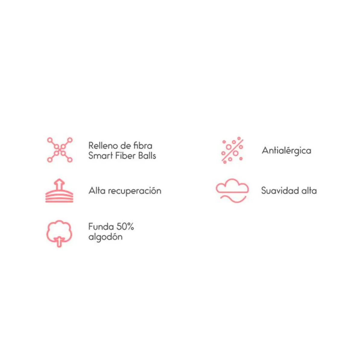 ROSEN - Set 4 Almohadas Rosen Fibra Plus Americana 50x70 cm