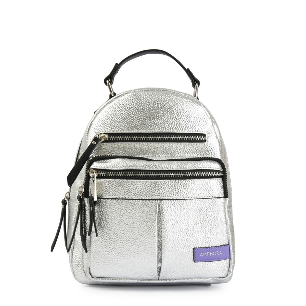 AMPHORA - Metallique mochila pequeña plateado