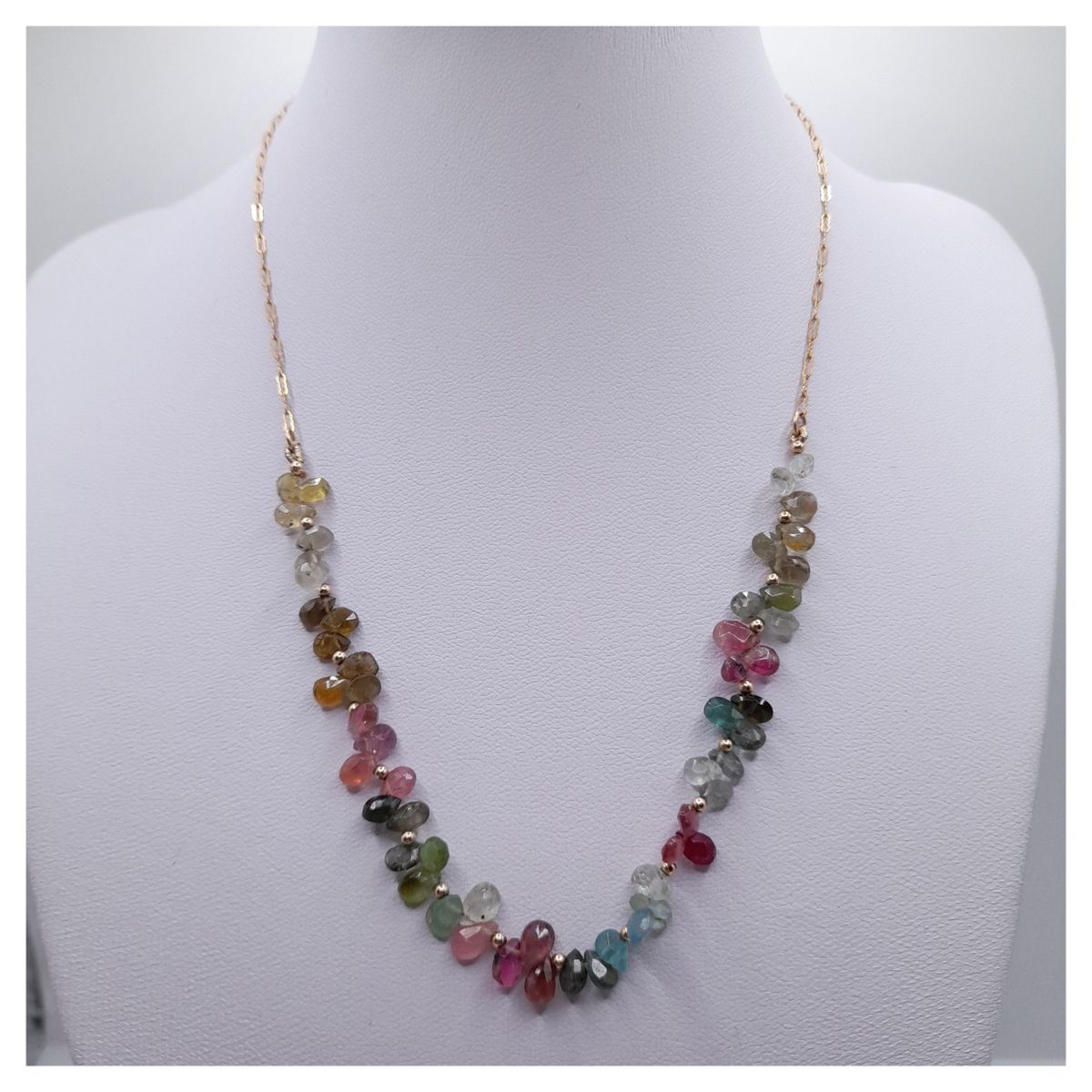 CAT JOYAS - Collar Turmalinas gotas gold filled14K