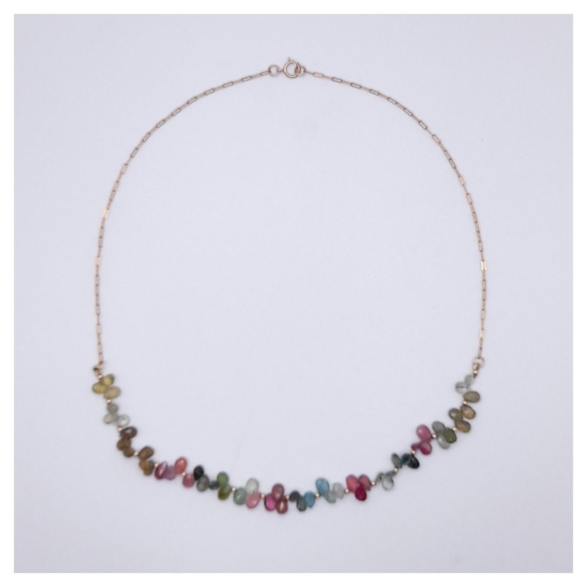 CAT JOYAS - Collar Turmalinas gotas gold filled14K