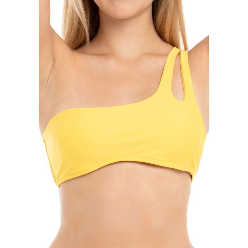 SAMIA - Top de bikini con un hombro amarillo SAMIA