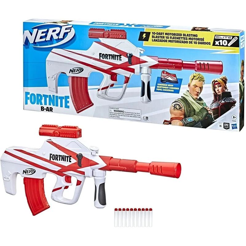 NERF - Lanzador Nerf Fortnite B-ar - Motorizada 10 Dardos