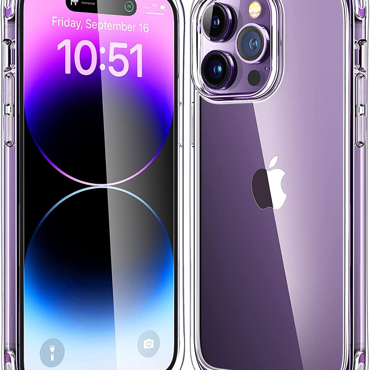 OEM - Carcasa Silicona Slim iPhone 14 Pro max y Vidrio Templado Completo