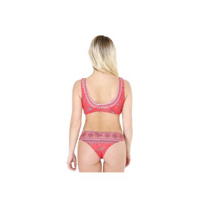 Imagen 2 del producto Traje de Baño Bikini Top Camiseta para Mujer Rojo