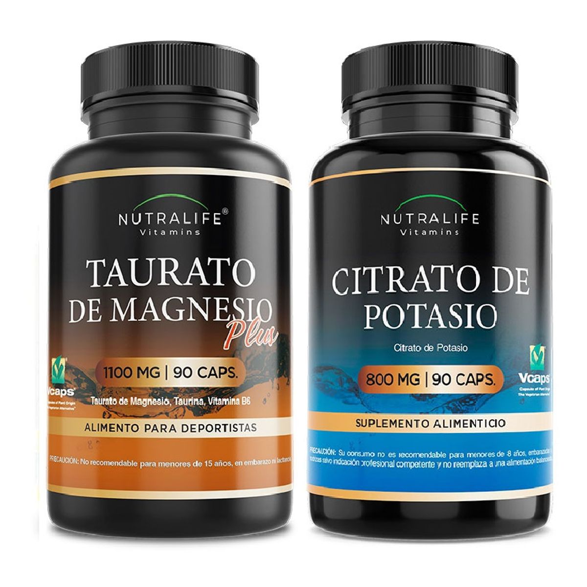 NUTRALIFE - Pack Taurato De Magnesio Plus + Citrato Potasio Puro Lf 2x90 Capsulas