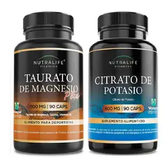 NUTRALIFE - Pack Taurato De Magnesio Plus + Citrato Potasio Puro Lf 2x90 Capsulas