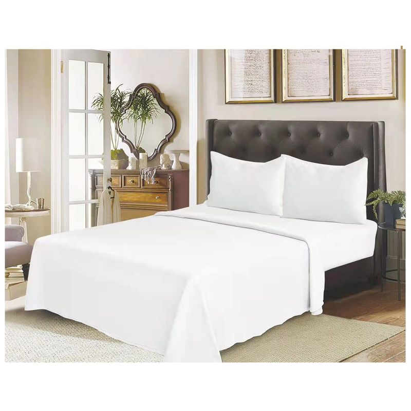 GENERICO - Ropa de cama Juego de sabanas para cama King BLANCO
