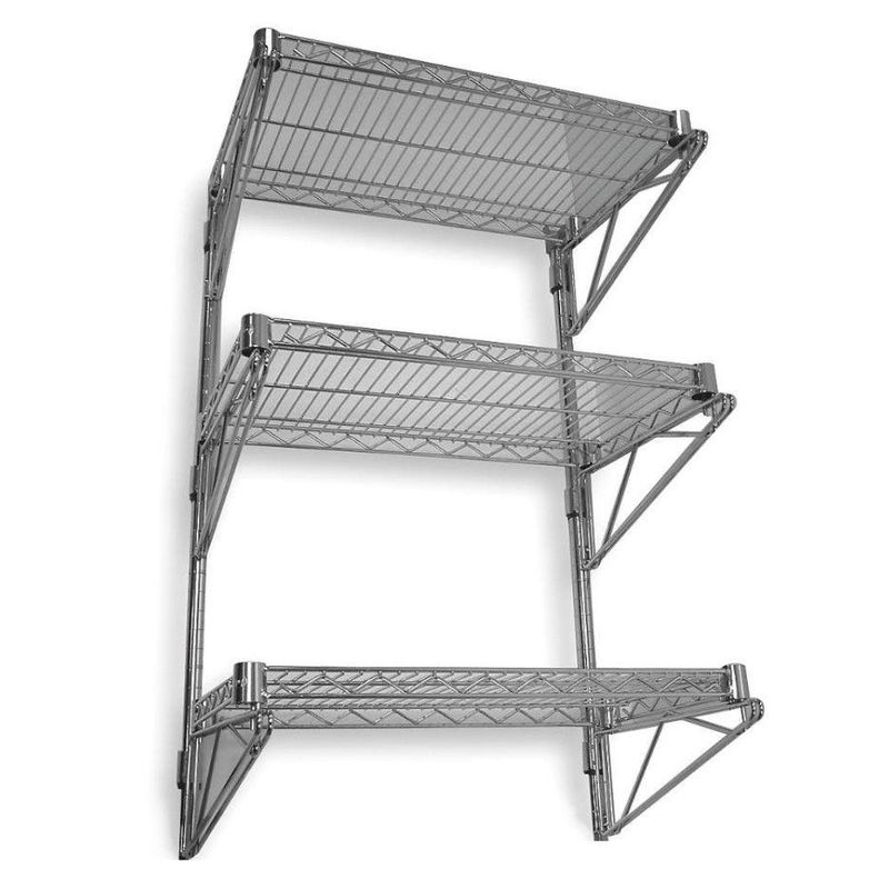 PROCHEF - Repisa 120x35x90 cms. Acero Cromado 3 Bandejas. Capacidad 300 kg.