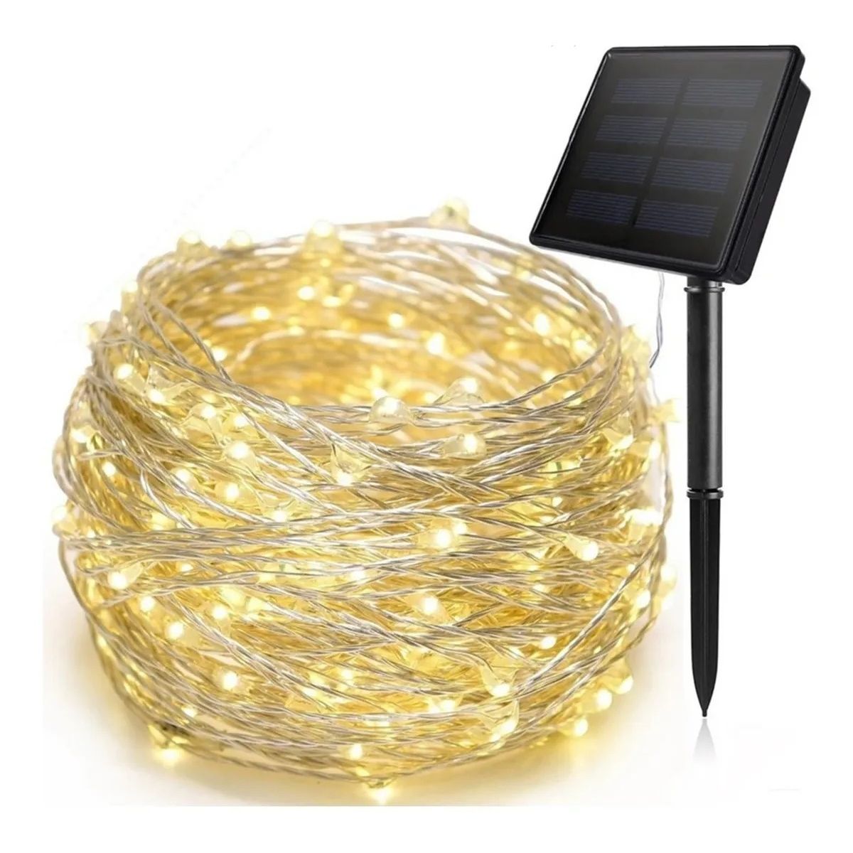 GENERICO - Guirnalda Alambre De Hada Luces Navidad Carga Solar Luz Amarilla 300