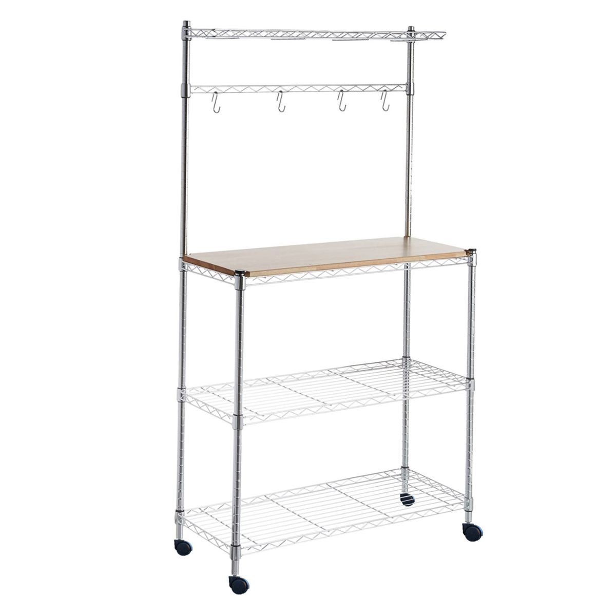 PROCHEF - Mesa con repisas 60x35x124 cm. Ruedas. Acero Cromado