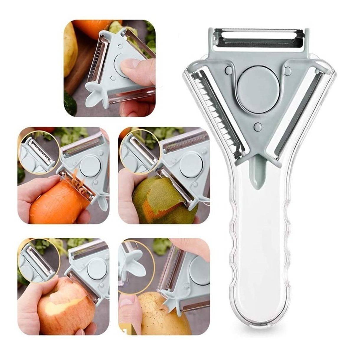 GENERICO - Pelador Papas Frutas Y Verduras - 3 En 1 - Multiuso