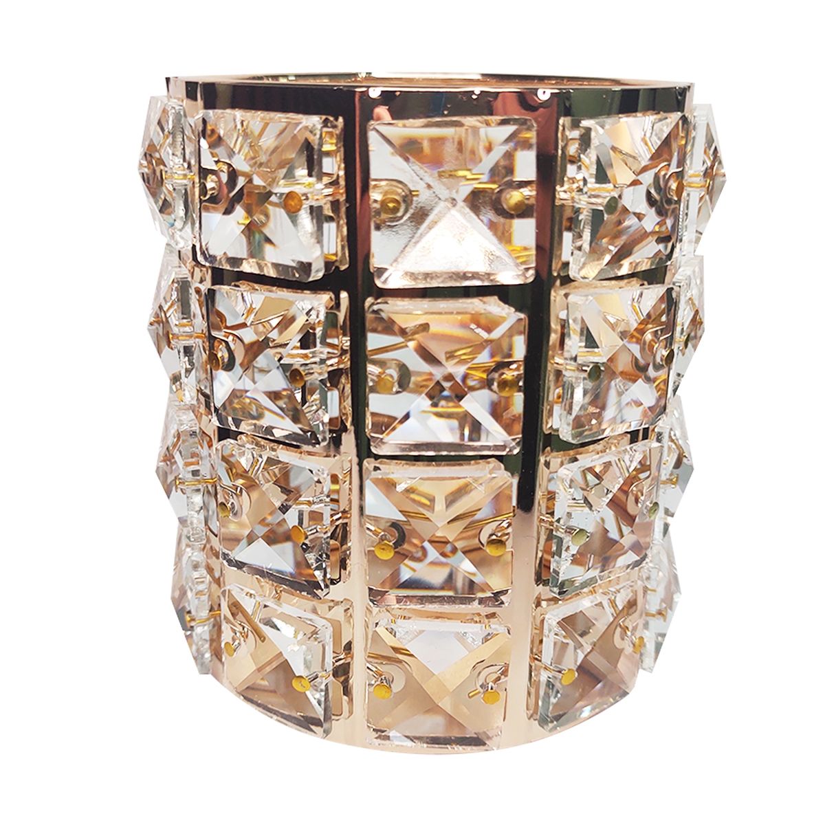 GENERICO - Porta Brochas Pinceles Maquillaje Metalico Soporte Cristal