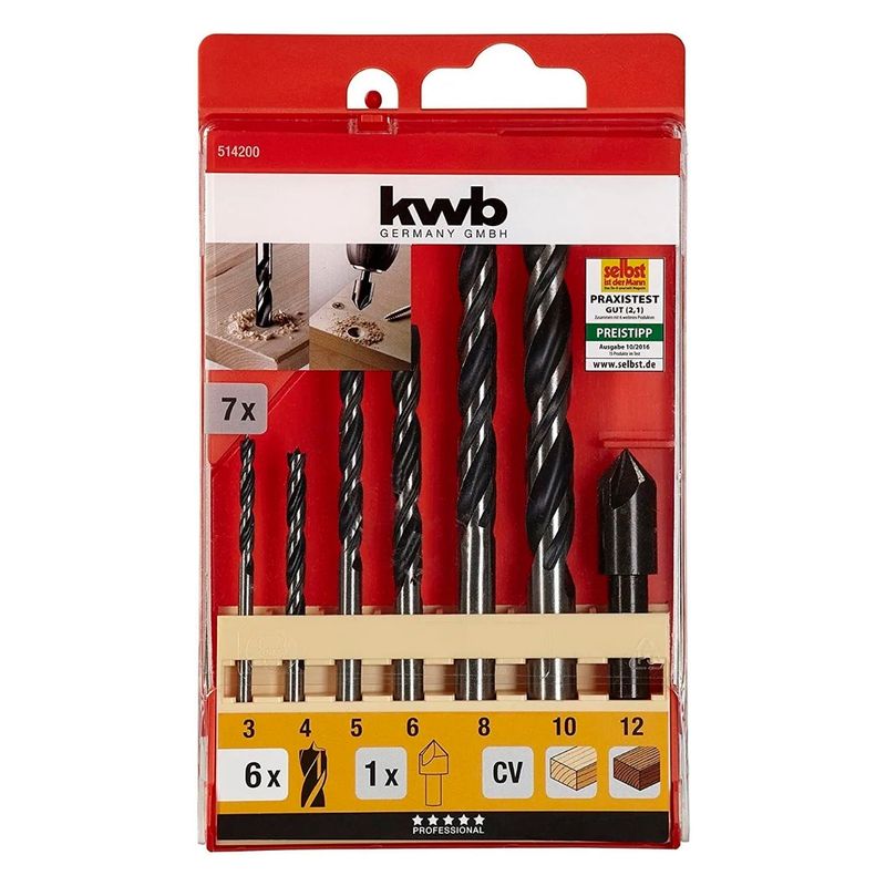 KWB - Kit Set Juego Brocas Para Madera 7 Piezas Kwb 514200