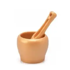 GENERICO - Mortero Moledor Picador Triturador De Ajo Plástico Marmol - NARANJA