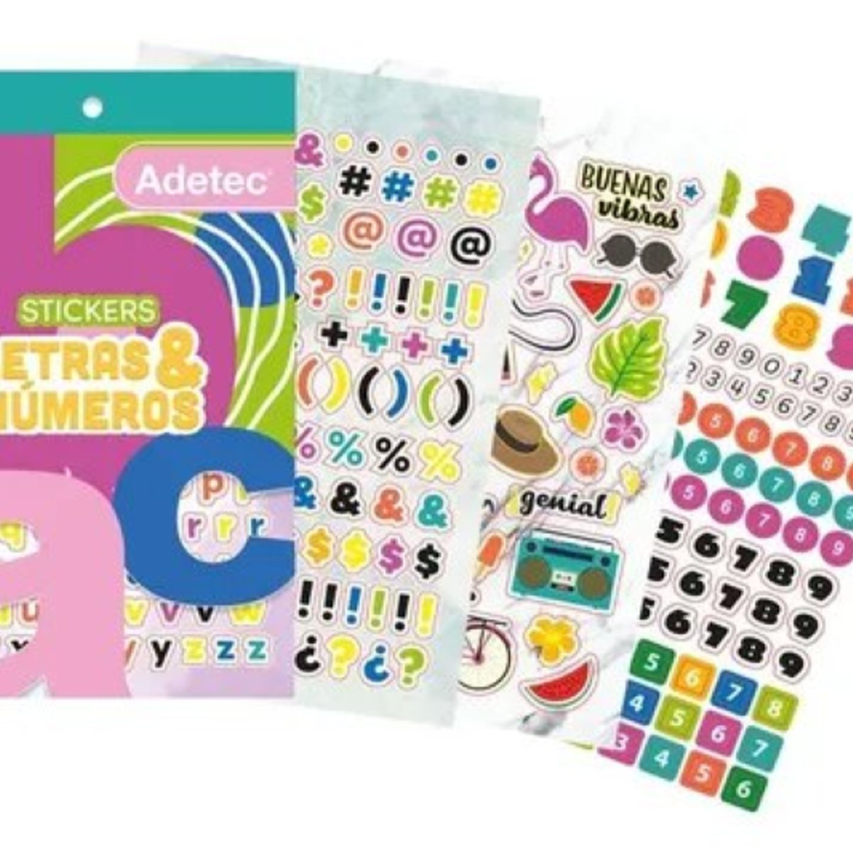 ADETEC - Block De Stickers Motivacionales Letras Y Números - 843