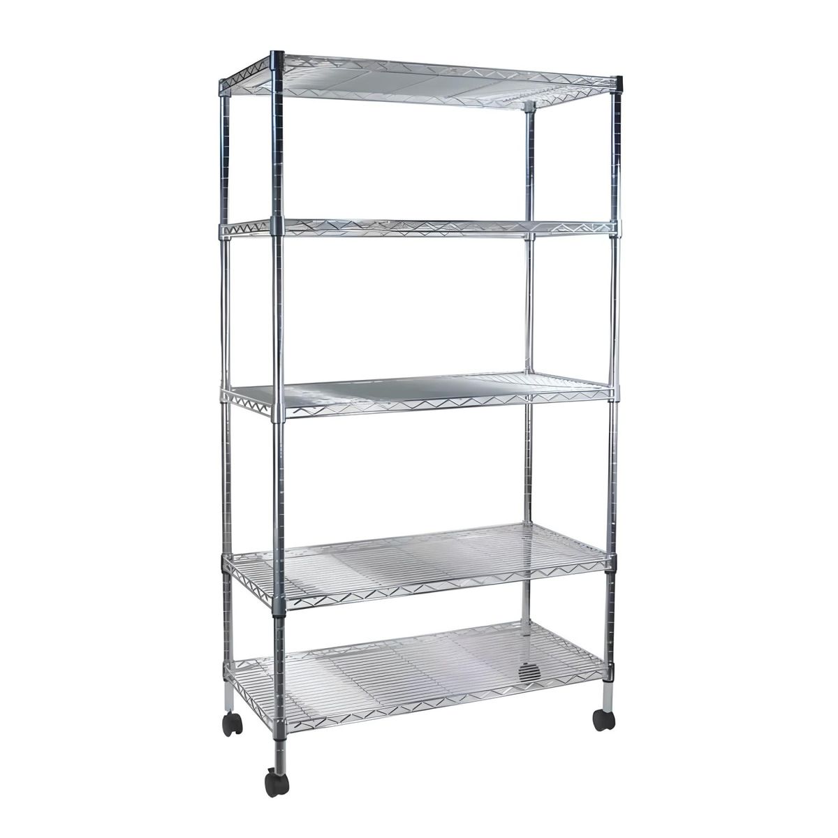 PROCHEF - Estante 75x35x150 cm. Acero Cromado con Ruedas. Cap. 400 kg.