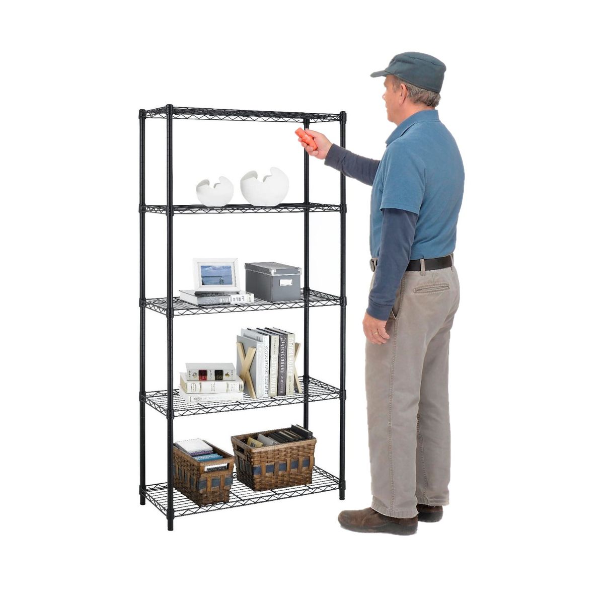 PROCHEF - Estante 75x35x150 cm. Acero Pintado 5 bandejas Cap. 150 kg.