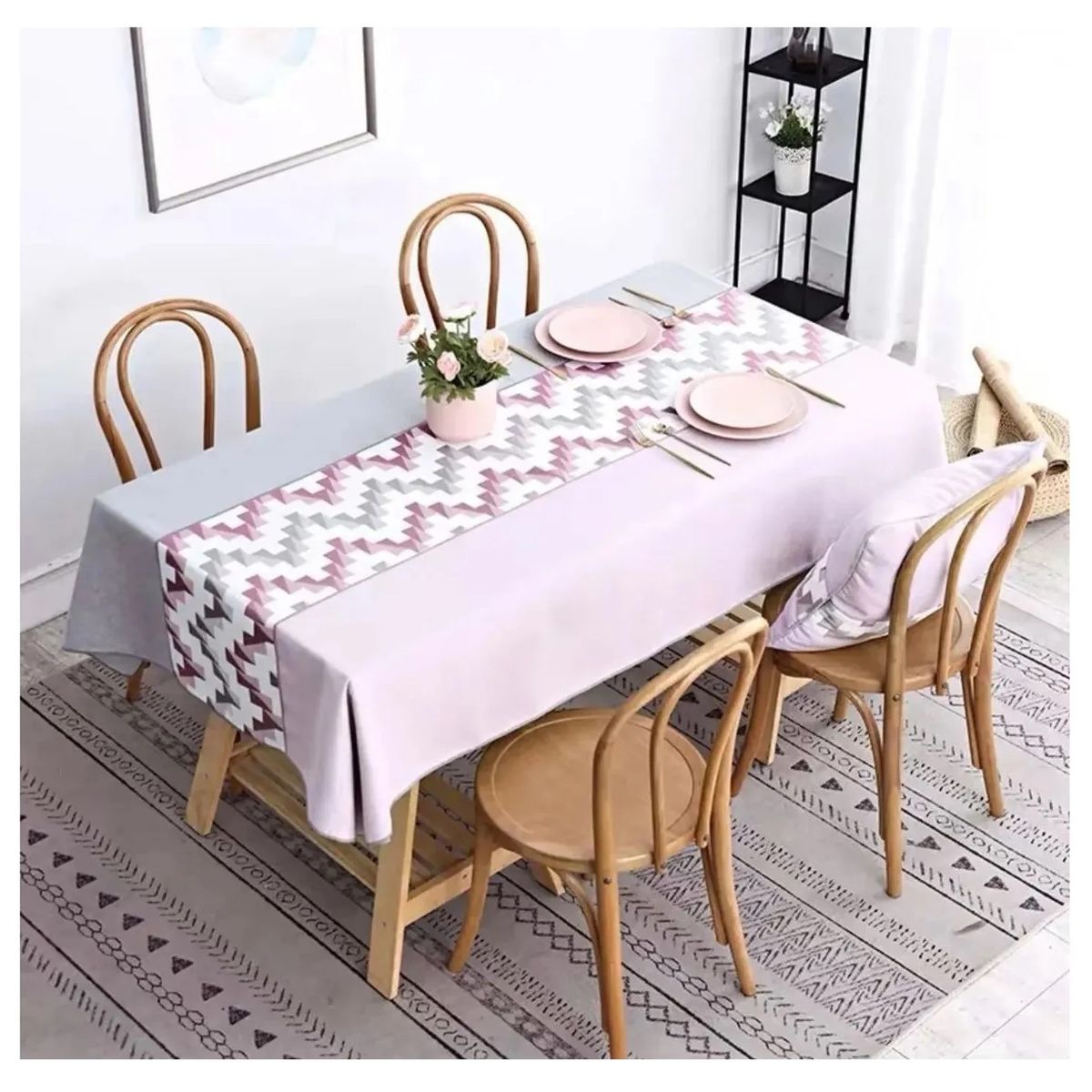 GENERICO - Mantel Antimanchas Gris Lila 140 X 180 Cm Rectangular