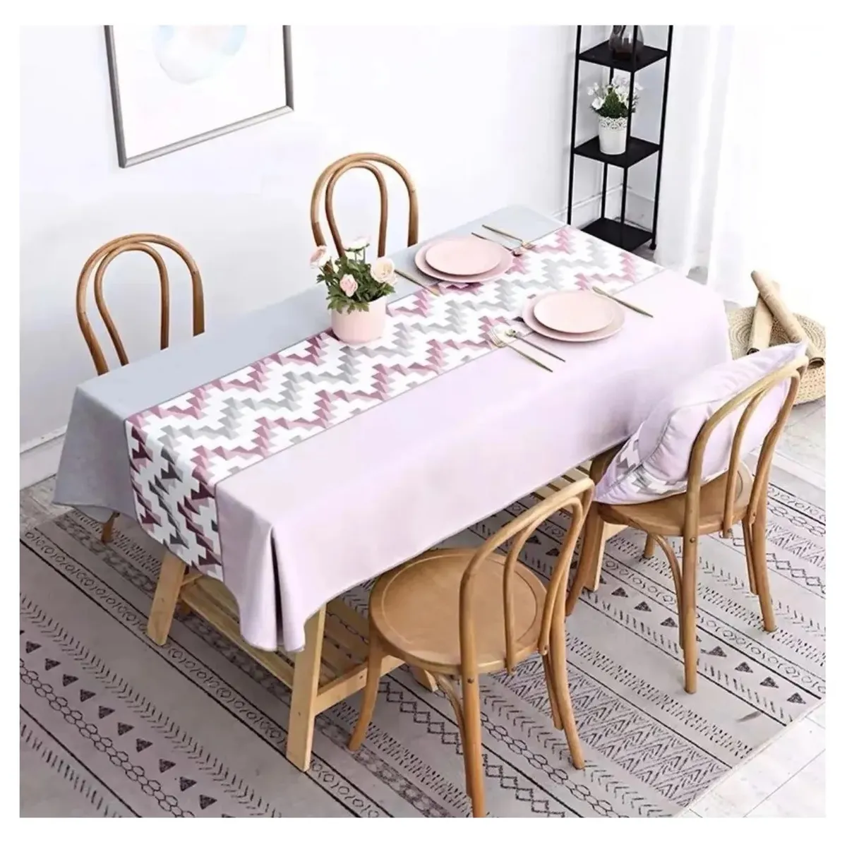 GENERICO - Mantel Antimanchas Gris Lila 140 X 180 Cm Rectangular