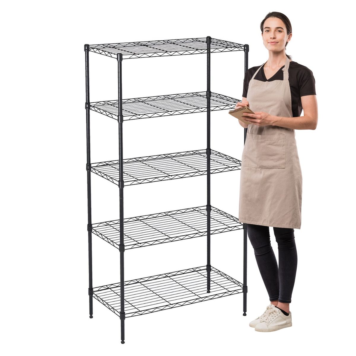 PROCHEF - Estante Epoxico 60x35x150 cm. Acero 5 bandejas Cap. 150 kg.