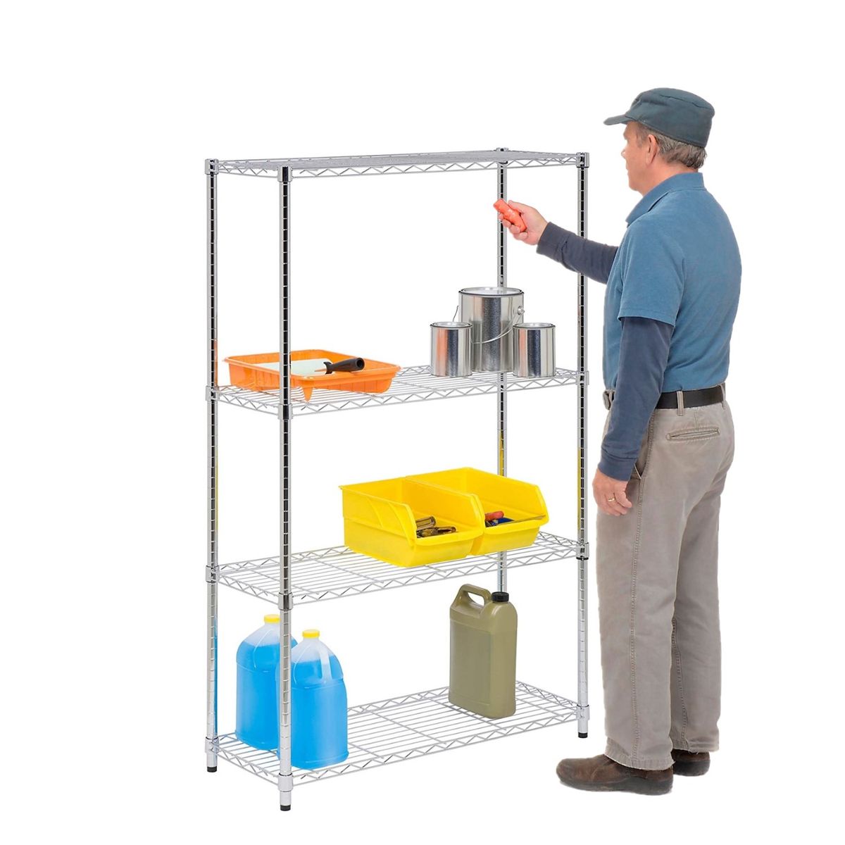 PROCHEF - Estante 90x35x150 cm. Acero Cromado 4 Bandejas. Cap. 480 kg.