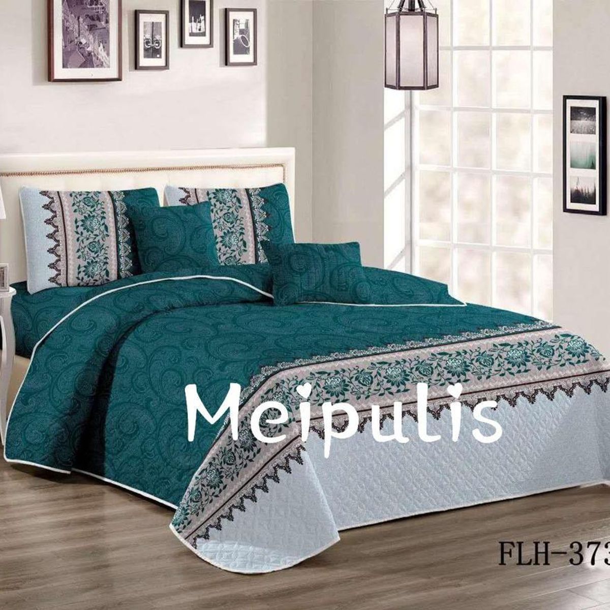 GENERICO - Cobertor de verano tipo Quilt + Juego de Sabanas 1,5 Plaza