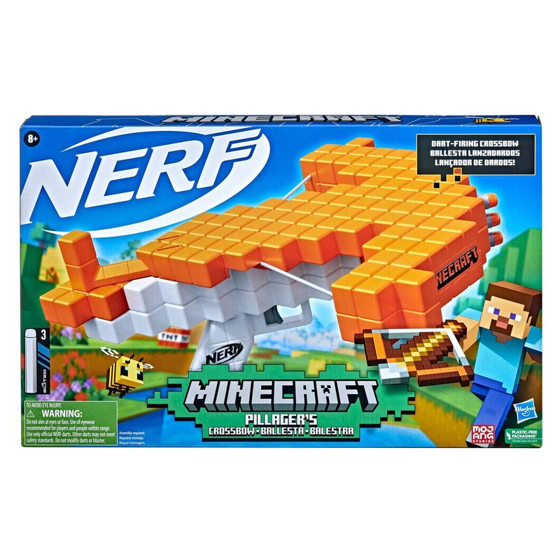 NERF - Nerf Minecraft Ballesta Pillager - Lanzador Dardos