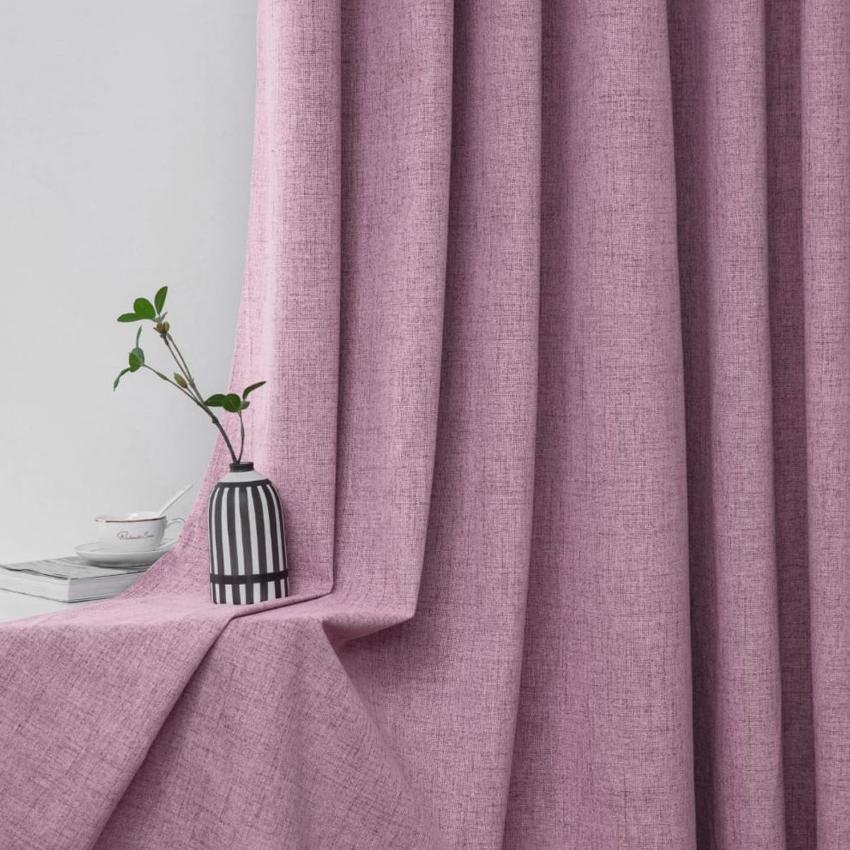 GENERICO - Set de Cortinas de tela Blackout 2 Paños Color Rosa