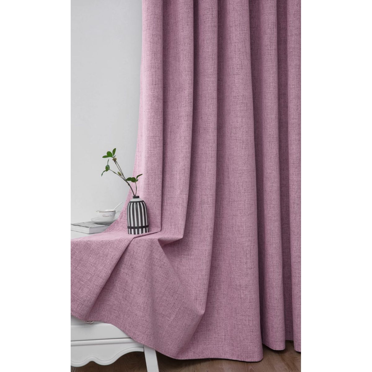 GENERICO - Set de Cortinas de tela Blackout 2 Paños Color Rosa