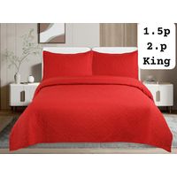 Cobertor de verano tipo Quilt con fundas - 2 Plazas Rojo