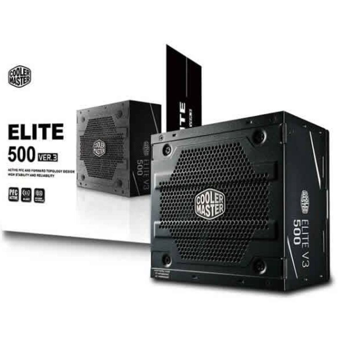 COOLER MASTER - Fuente de Poder Cooler Master Elite V3 500W Full Range Active PFC