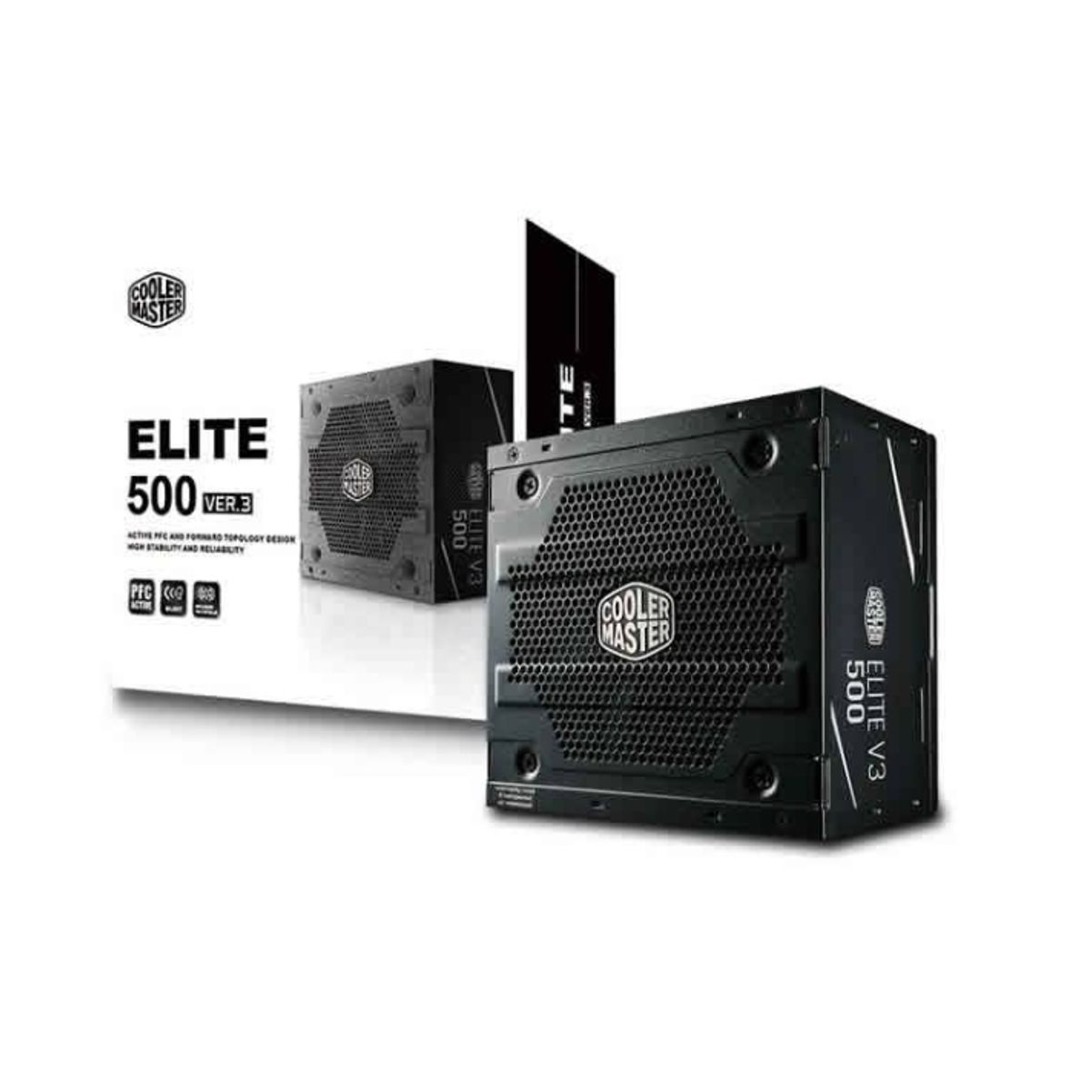 COOLER MASTER - Fuente de Poder Cooler Master Elite V3 500W Full Range Active PFC