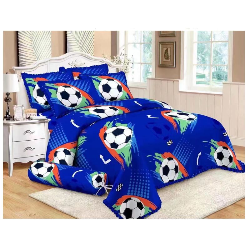 GENERICO - Cobertor de verano tipo Quilt con fundas - 1,5 plaza Pelotas Futbol