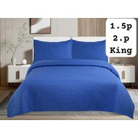 Cobertor de verano tipo Quilt con fundas - 2 Plazas Azul