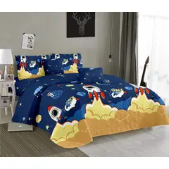 GENERICO - Cobertor de verano tipo Quilt con fundas - 1,5 plaza Espacio