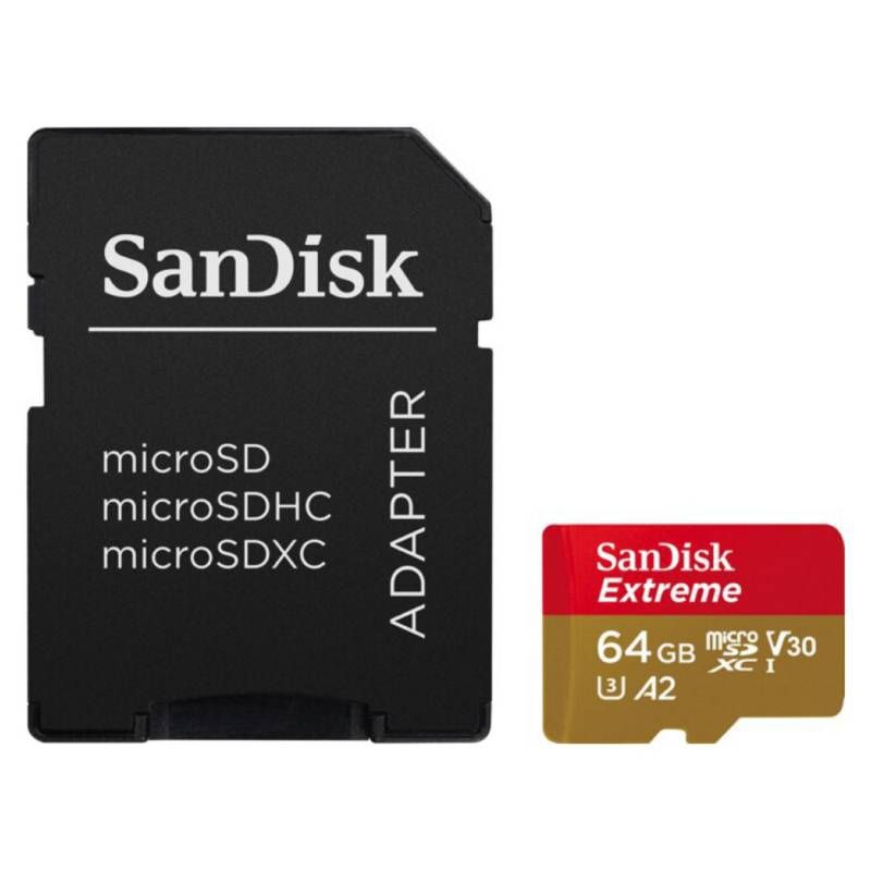 SANDISK - Sandisk Micro Sd 64gb Extreme A2 4k 190MS mas adaptador