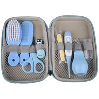 SET CUIDADOS BEBE 8 PIEZAS CELESTE MAS ESTUCHE