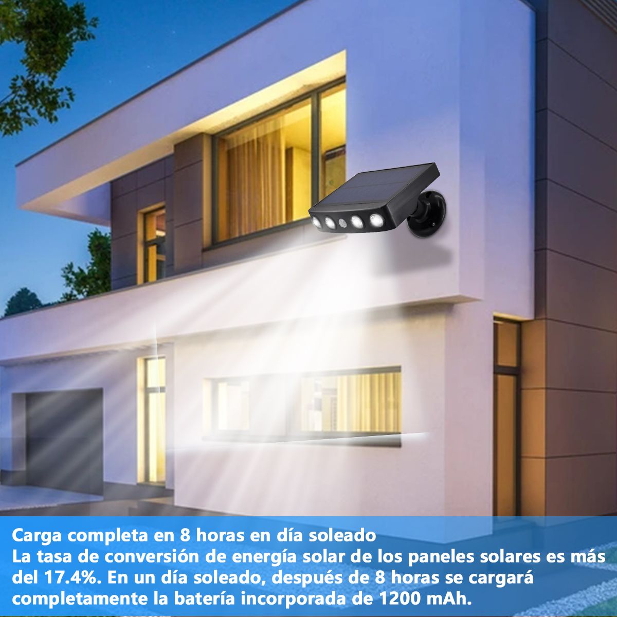 AIZO - Foco Led Camara De Seguridad Solar con sensor de movimiento