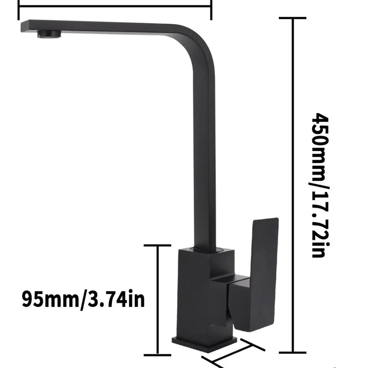 AIZO - Llave Monomando Lavaplato Acero Inoxidable Negro Mate 304
