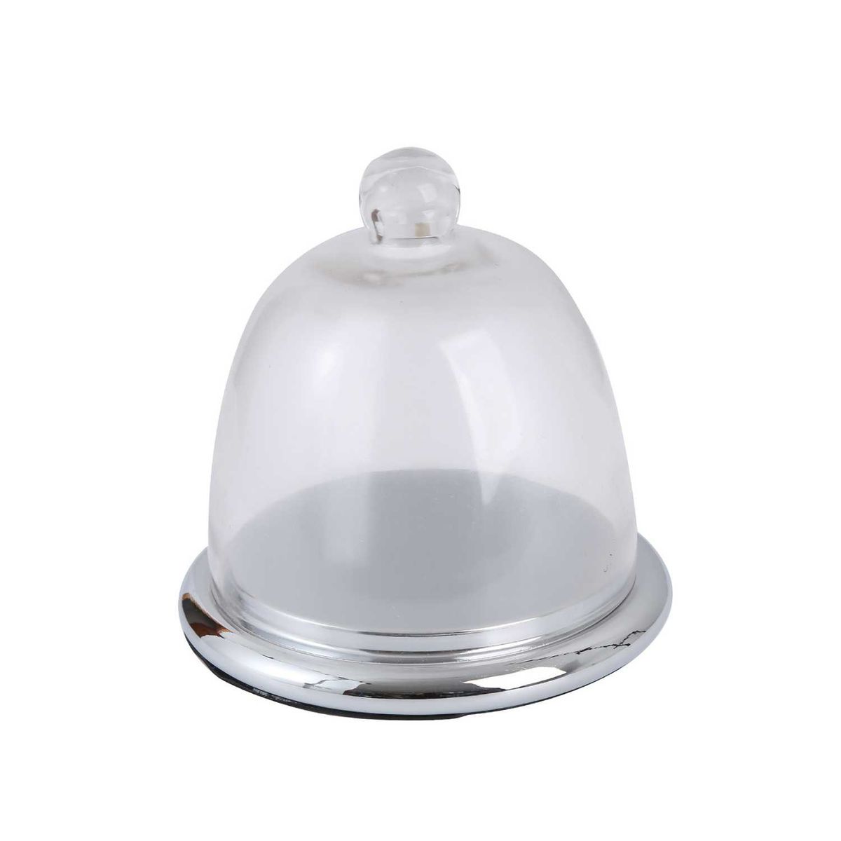 HOME ESSENTIALS - Domo con base plateada de 18 cm