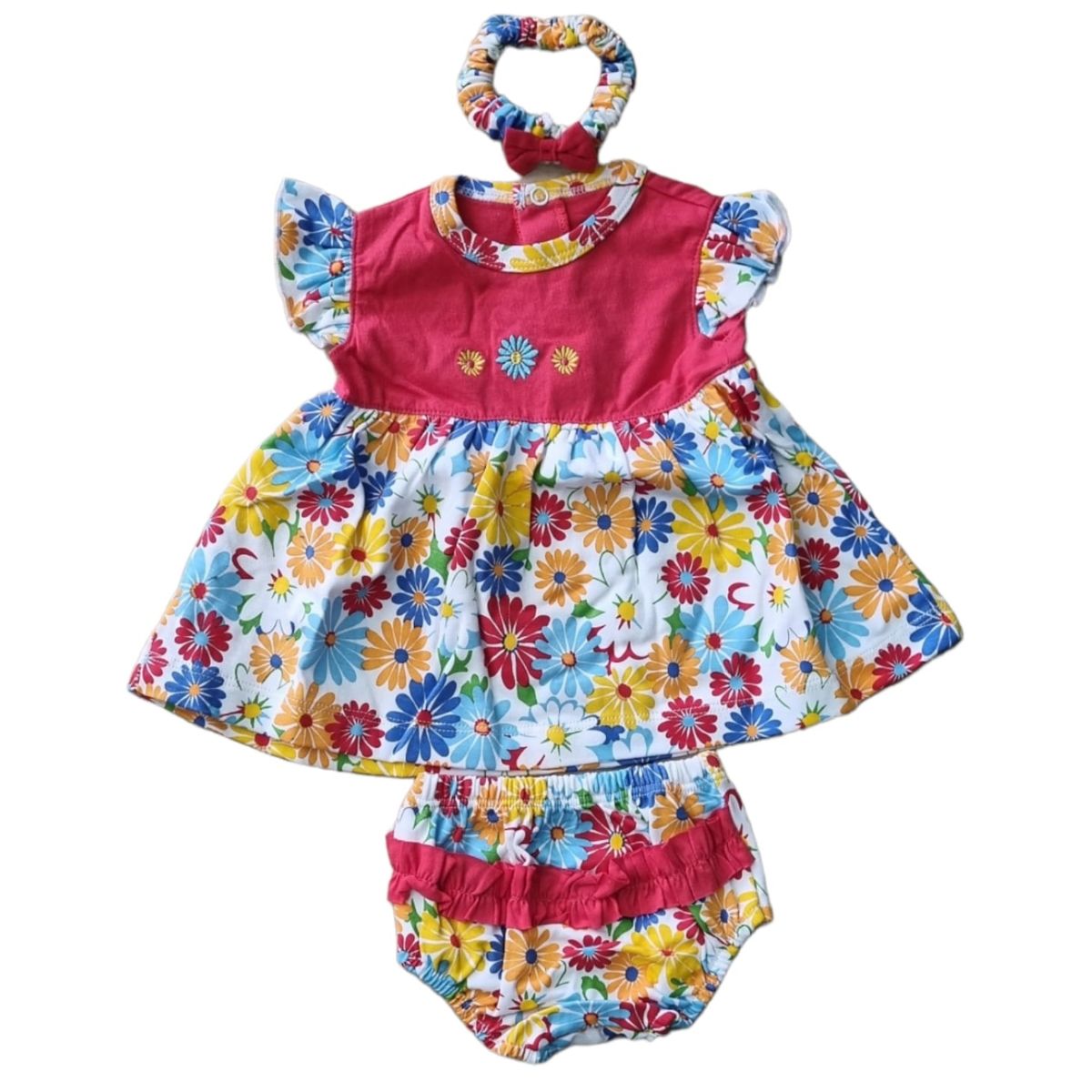 GENERICO - Vestidos Bebe Algodon Pima 3 Piezas Excelente Calidad.