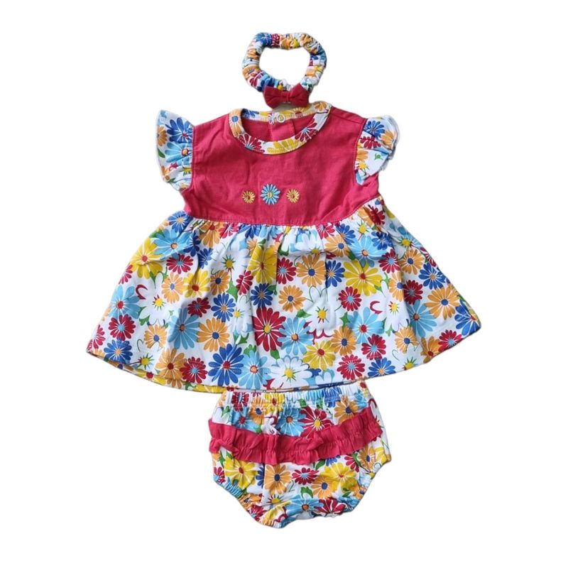 GENERICO - Vestidos Bebe Algodon Pima 3 Piezas Excelente Calidad.
