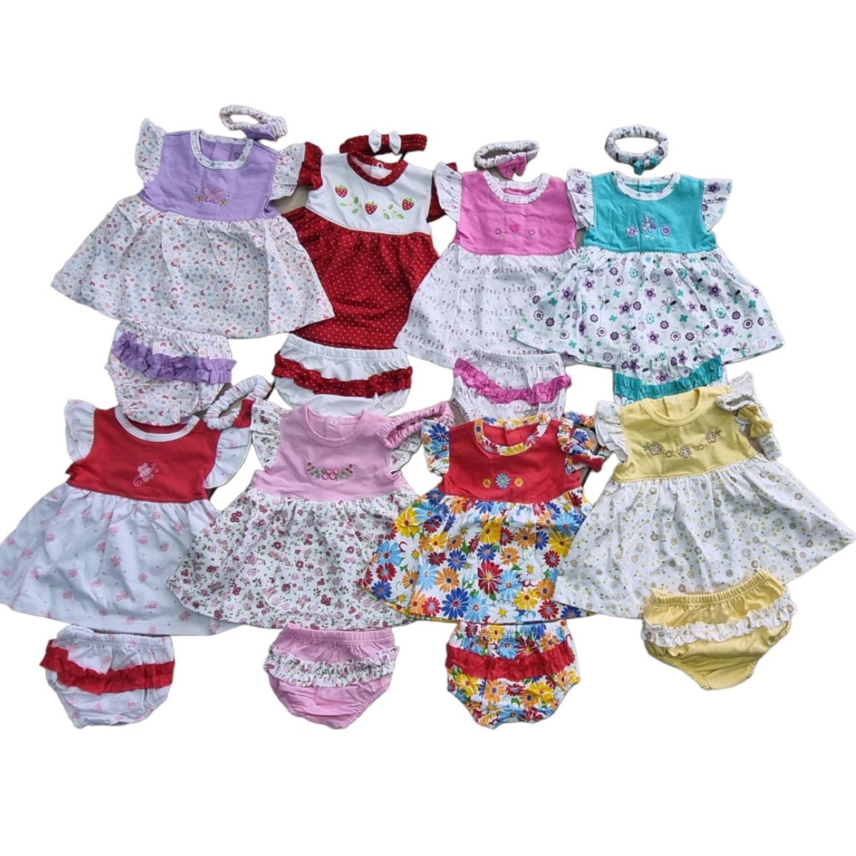 GENERICO - Vestidos Bebe Algodon Pima 3 Piezas Excelente Calidad.