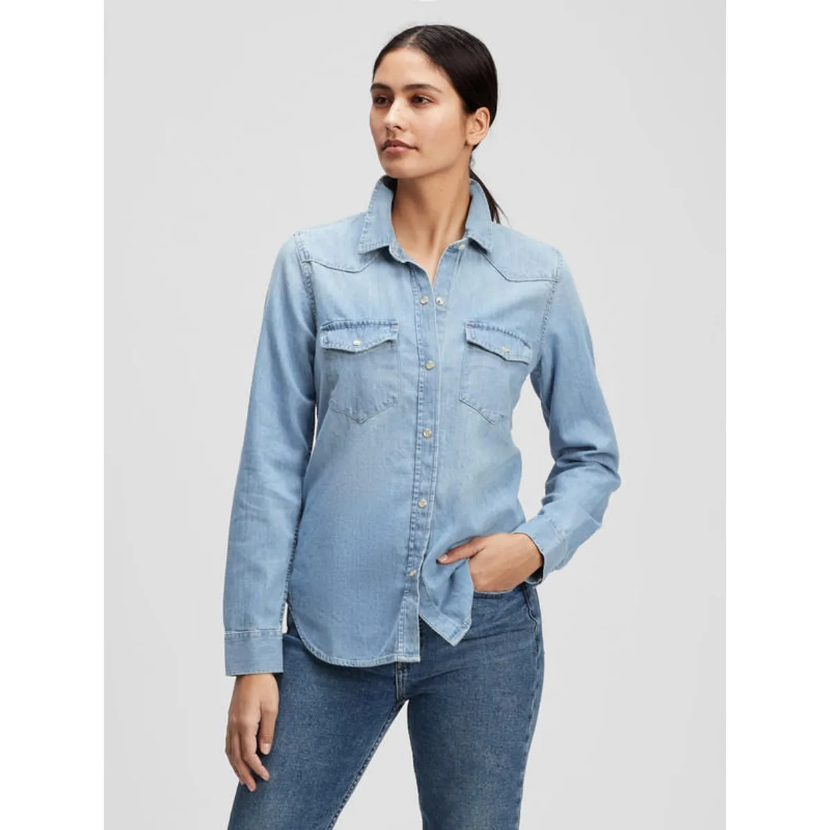 GAP - Camisa De Jeans Celeste GAP