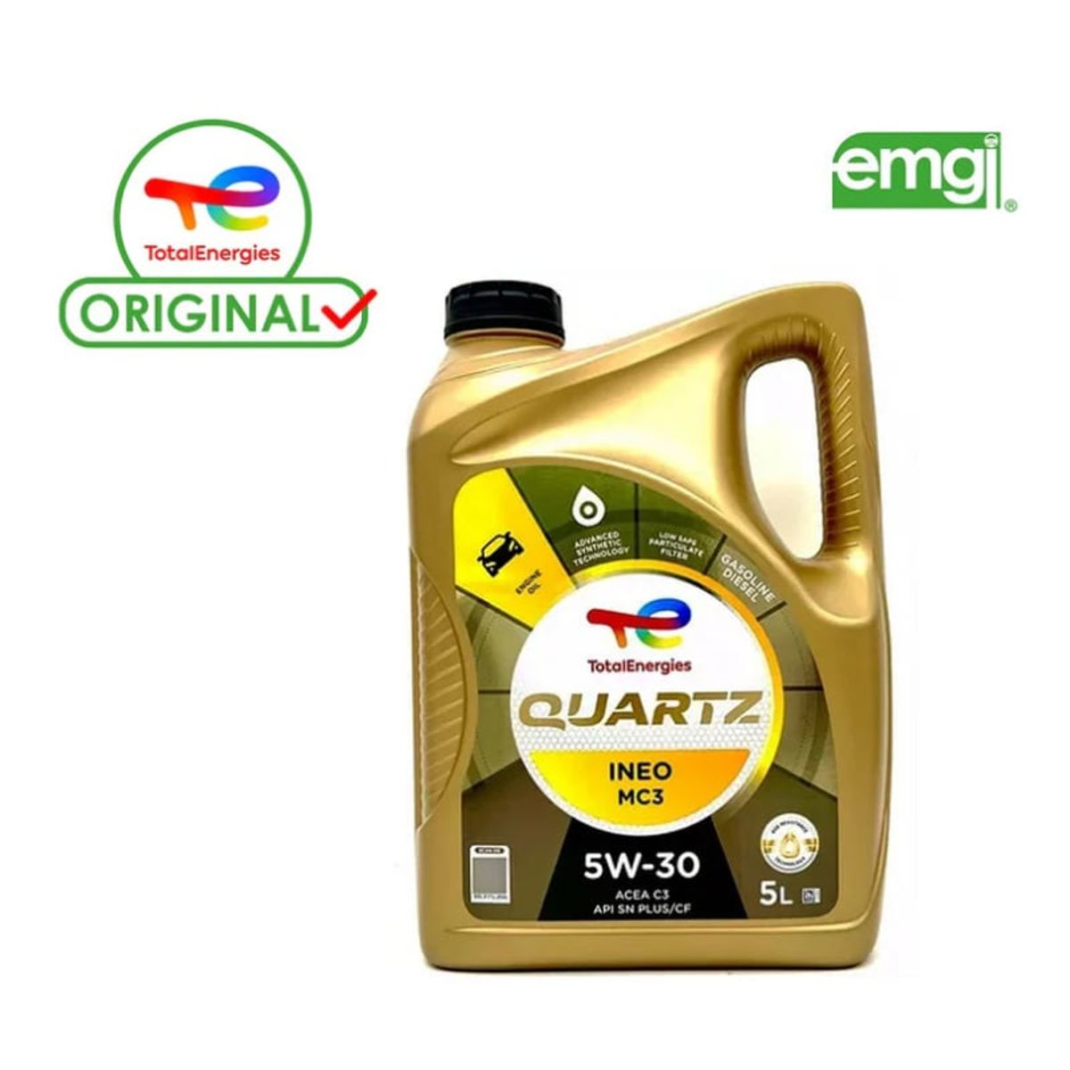TOTAL - Aceite para motor Total sintético Quartz Ineo MC3 5W-30 x 5L