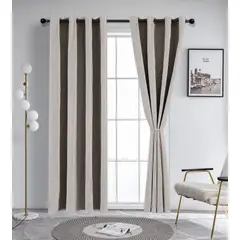 GENERICO - Set de Cortinas Blackout 2 Paños Color Beige