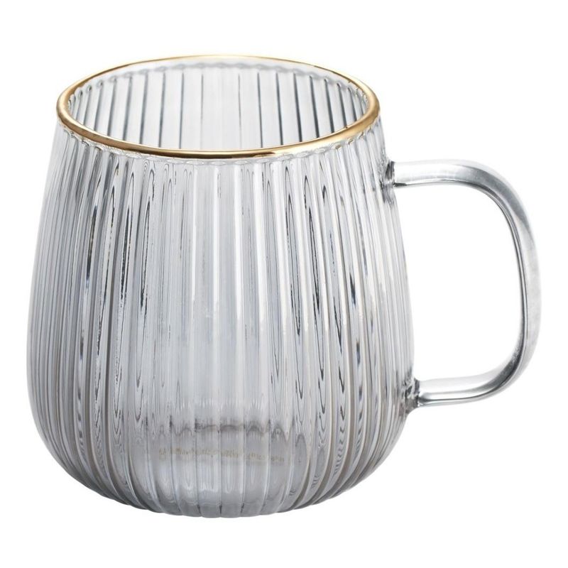 ADAGIO TEAS - Taza Vidrio Ribbed Gris 500ml